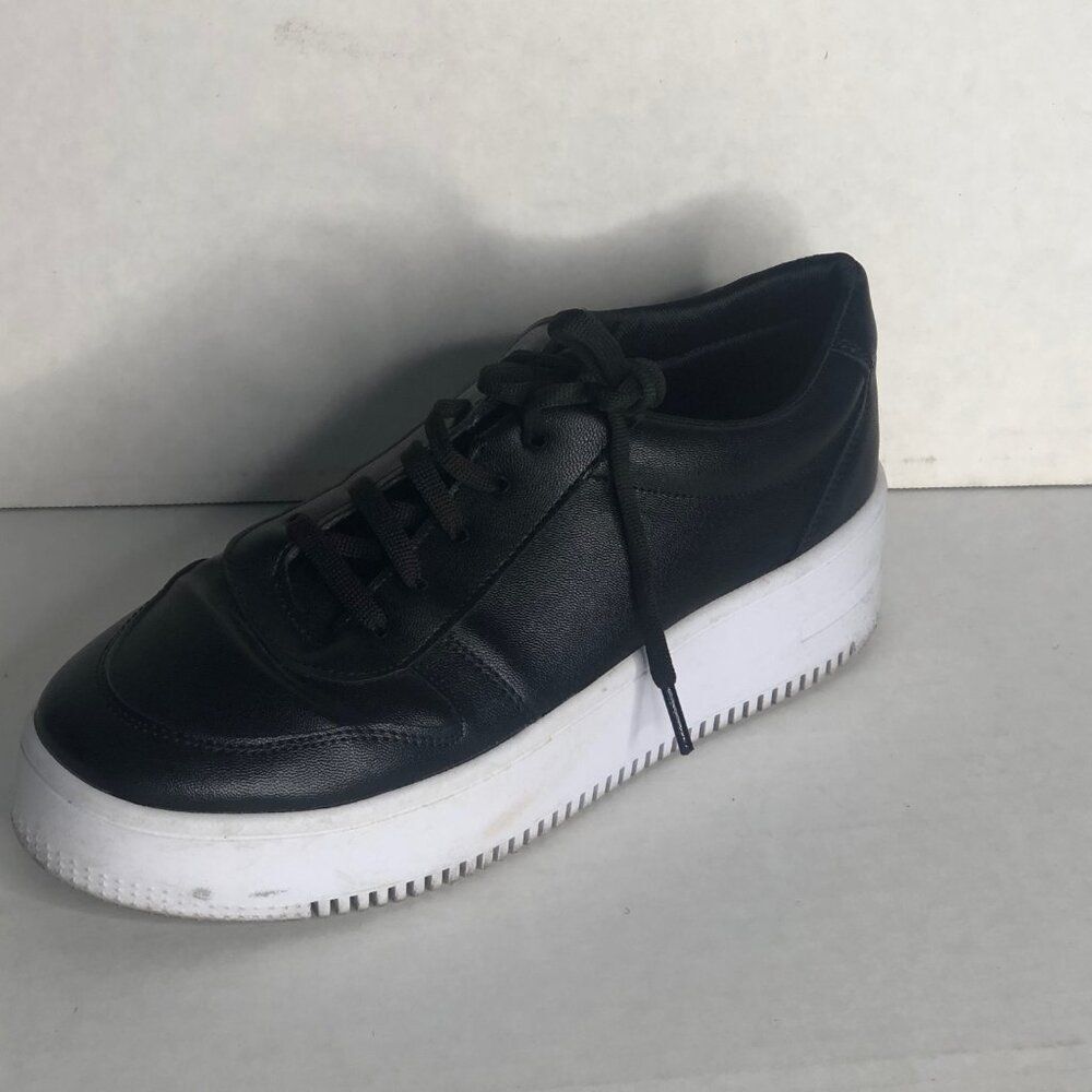 No Name Black Sneakers - Lace UP faux Leather shoes Size 8 1/2 CM 25